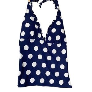 COCO RAVE Tankini Sz Small  32C Navy Blue Polka Dots Swim Top